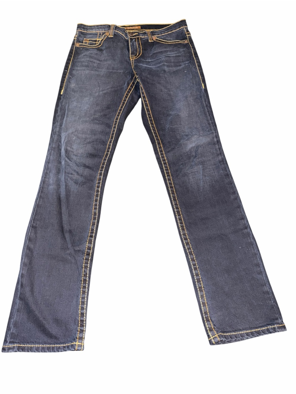 David Kahn Men's Dark Blue Straight-Leg Jeans